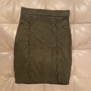 LUX LA Velvet Skirt with Criss-Cross Detail